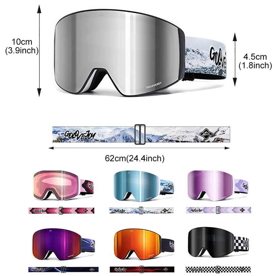 Ski goggles double-layer anti fog snow goggles mens outdoor sports snow car magnetic attraction goggles CL241010