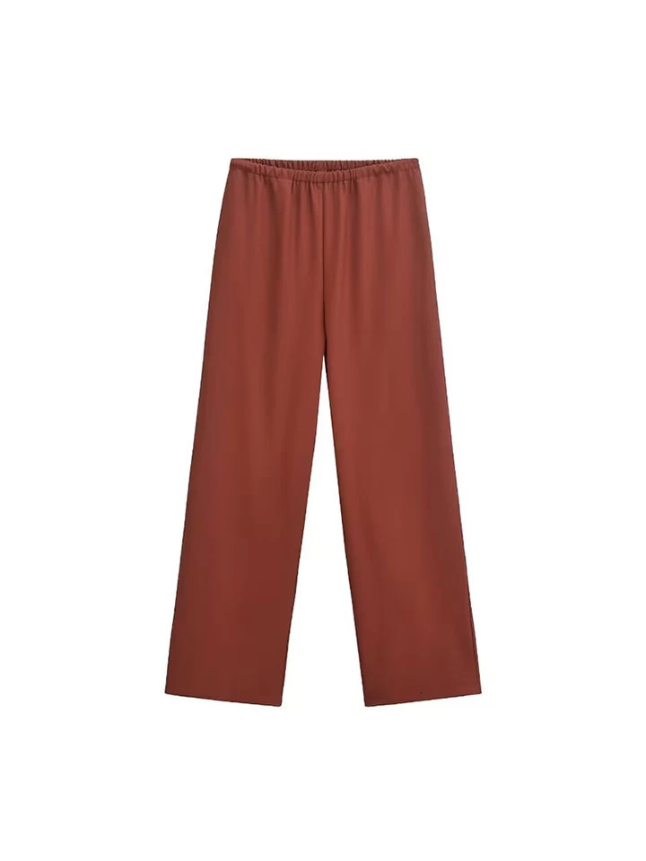 Willshela Womens Fashion with Bow Solid 2piece Set Back Button Shirt Retro Wide Legs Trouser Pants 241008