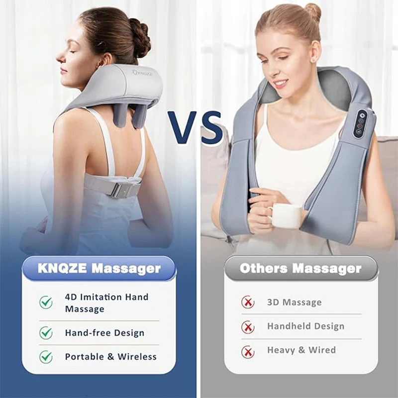 Neck massager with finger pressure neck and shoulder massage pillow used for neck trap back and leg pain relief electric massager 241008