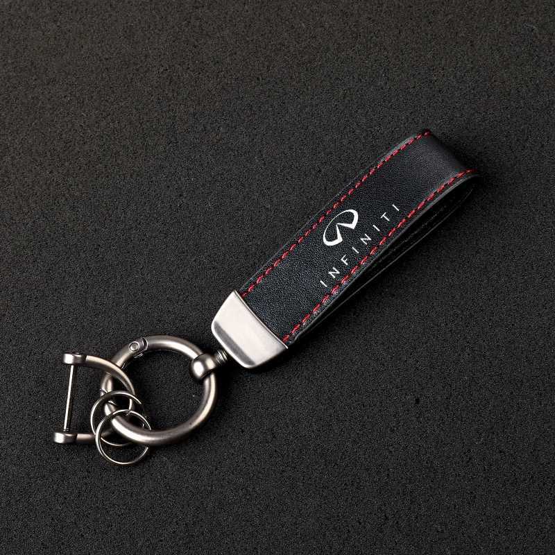 Keychains Lanyards High quality leather ultra transparent printed metal keychain for Infiniti Q50 FX35 Q30 G37 Q70 QX70 G35 Q60 QX50 QX60 accessories 