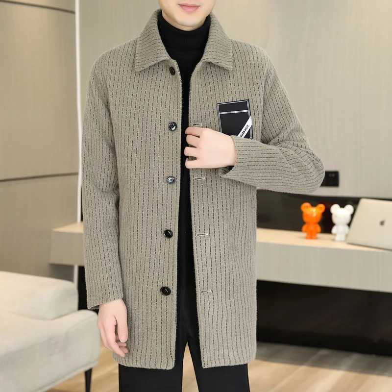 2023 Winter Woolen Coat Mens Long Casual Business Windbreaker Male Thickened and warm Social Streetwear Overcoat Men Clothing LX241010