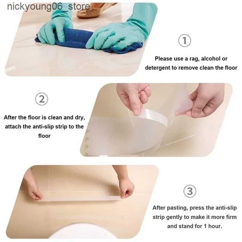 Non-Slip Bath Mats 12PCS Bathroom Slip Transparent Non-Slip Wavy Sticker Bathtub/Step/Baby Anti-fall Purpose High Strength Paste Safety Tape Pad L2409