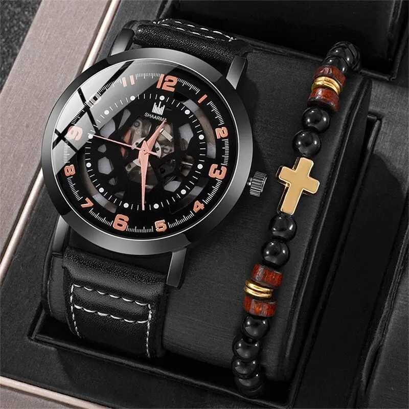 Luxury Watches Men Black Sports Big Dial Watch Mens Business Quartz Wrist Watch Casual Watches for Men ClockX241010
