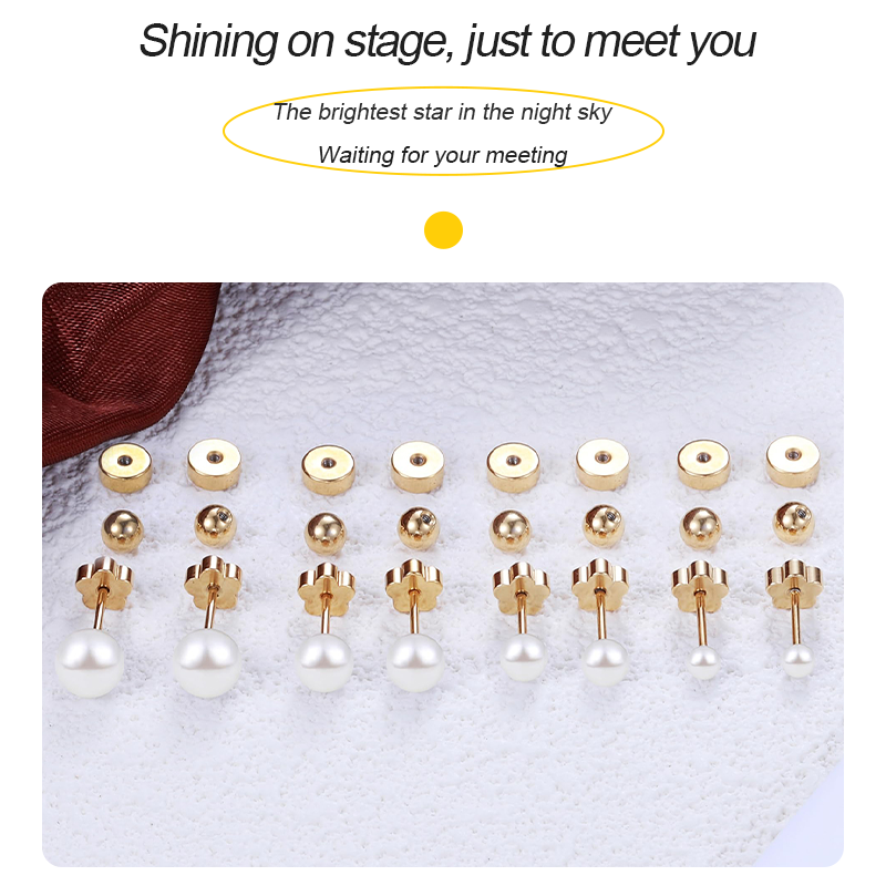 TUPMI Flat Back Pearl Stud Earrings for Women Girls Stainless Steel Small Pearl Cartilage Earrings Hypoallergenic Pearl for Sensitive Skin Helix Pierc