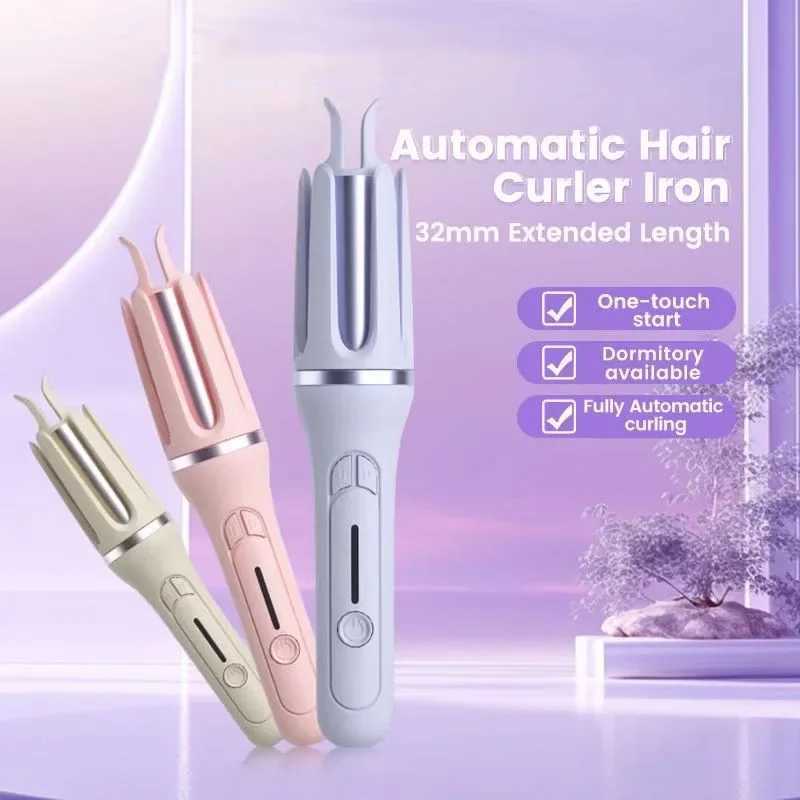 Automatic Hair Curler Stick Negative Ion Electric Ceramic Curler Fast Heating Rotating Magic Curling Iron Hair Care Styling ToolXJ241010