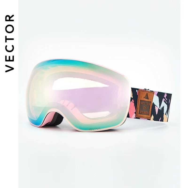 VECTOR OTG Ski Goggles Womens Ski Eyes UV 400 Snow Protective Glasses Adult Double Spherical Mirrors Magnetic CL241010