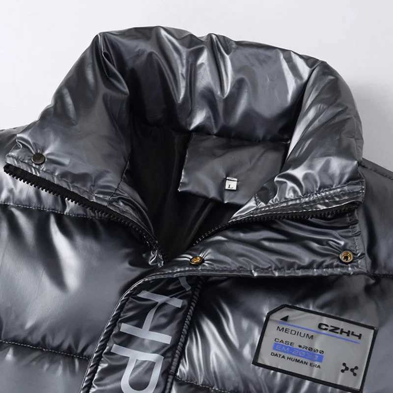 Men's Down Parkas Winter Parka down cotton apron jacket mens vertical collar thickened warm trend casual warm mens waterproof Y2410098MZJ