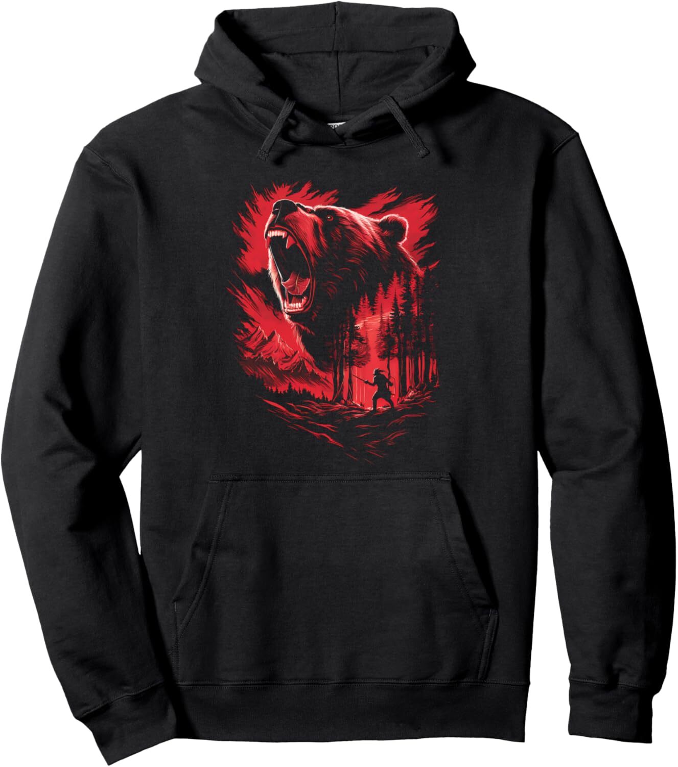 Hoodie for Mens Womens Bear Hunting Grizzly Bear Hunter Woodsman Design Holiday Tee Pullover Hoodie Graphic Pullover Long Sleeve cool