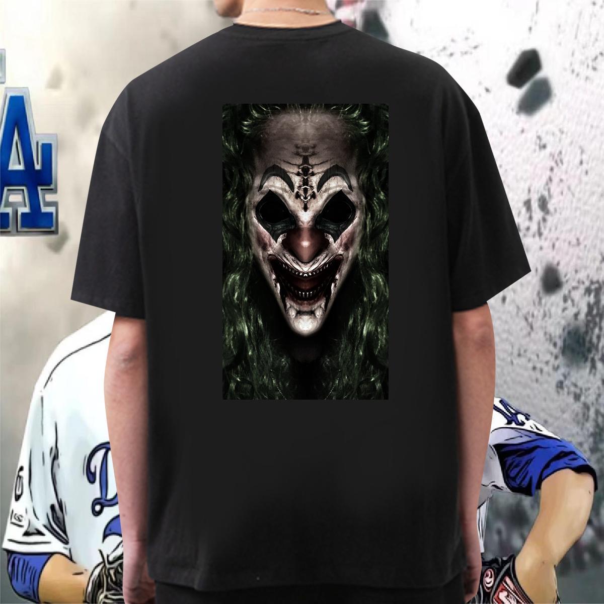 Popular Man T Shirts 230g Cotton skull Anime Printing Street Black White Crew Neck Mens Tshirts New Arrival Top Tees