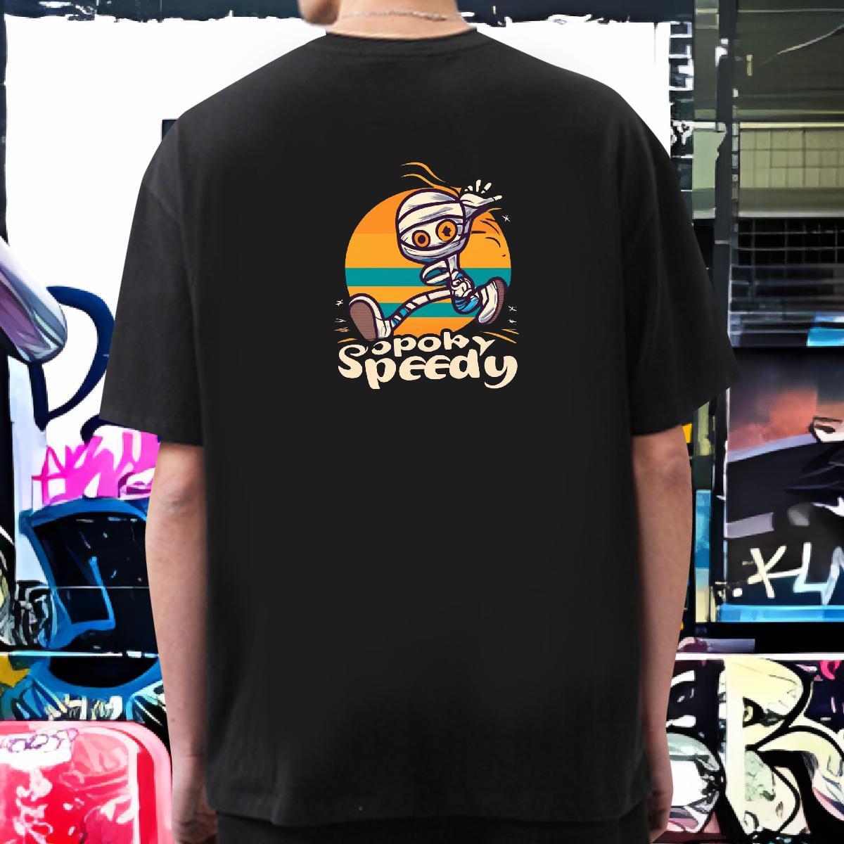 Loose Fit Man T Shirts 230g 100% Cotton skull Hip Hop Street Cartoon Printing M-4XL Crew Neck Breathable Tshirt for Man Woman 2024 Polos