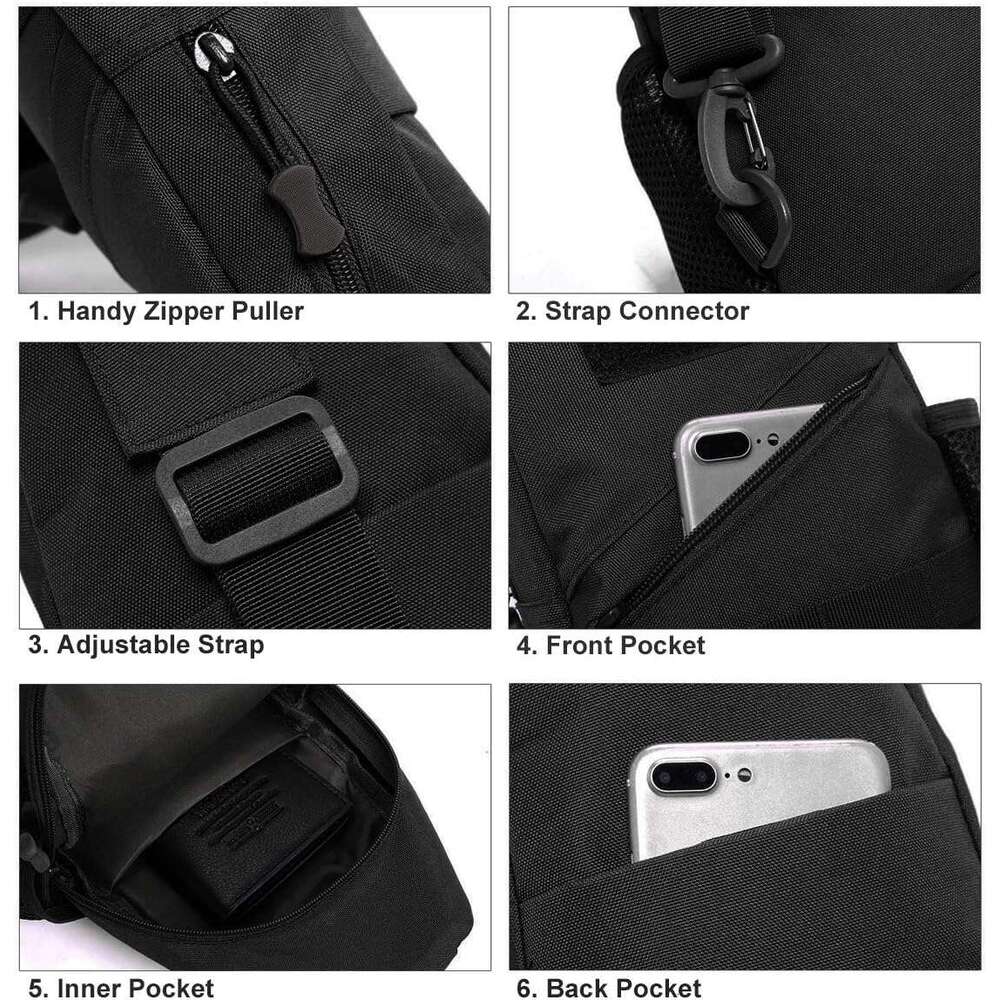Tactical Sg Crossbody Bag, 800D Military Nylon Oxford Utility EDC Chest Pack Shoulder Daypack Organizer