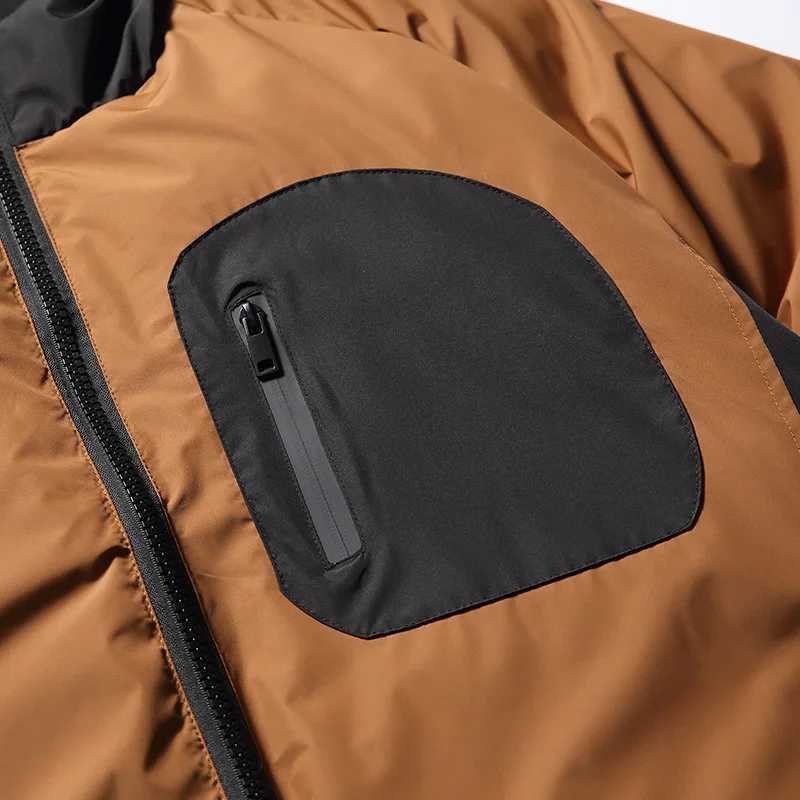 Men's Down Parkas 2024 Winter Goods Parkas Jacket Mens Color Block Splicing Work Warm Thick Jacket Coats Hooded Parka Mens Paddle Coat Y241009ITU