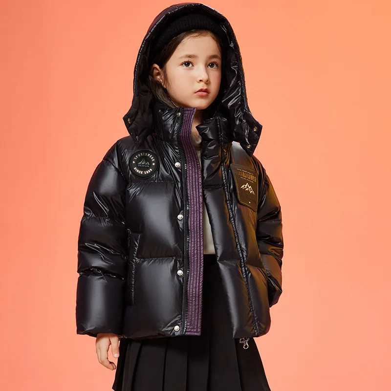 Down Coat Winter high-quality thick coat childrens hooded black and white duck coat girls and boys coat H241010