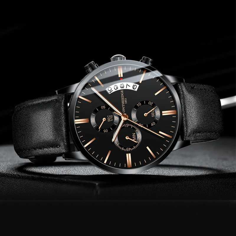 Business Mens Watch Brand Luxury Male Quartz Watches Minimalist Casual Leather Strap Digital Calendar Wristwatch Men ClockX241010