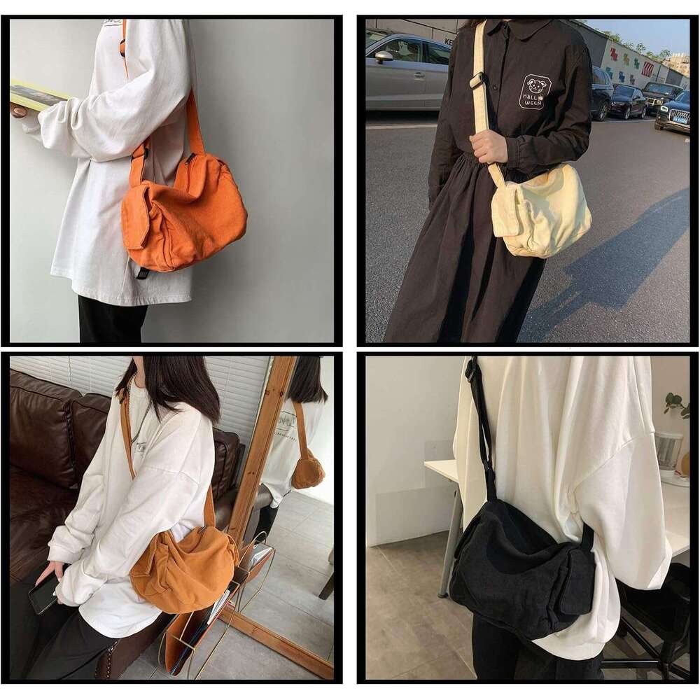Women's Canvas Crossbody Shoulder Shopping Casual Hobo Bag