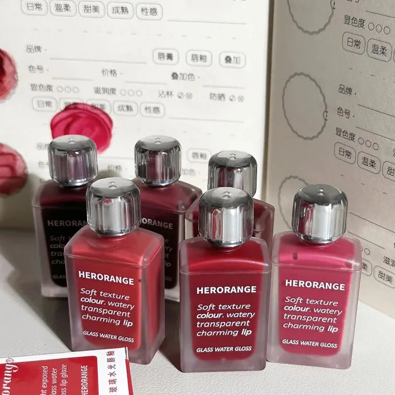 HERORANGE HR567 Transparent Ice Velvet Lip Glaze Matte Pigment Lipstick Gloss Student Affordable Makeup 241008