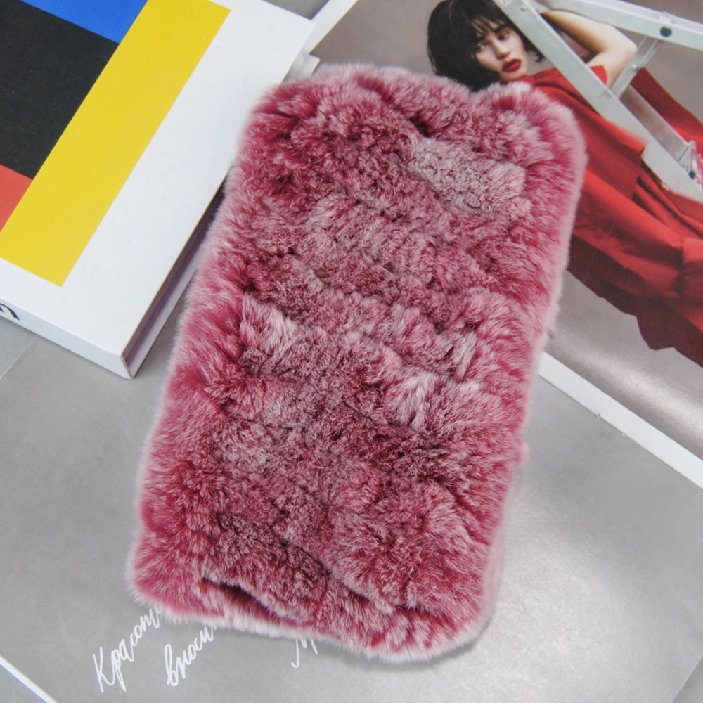 2024 Winter Girls Elastic Warm Soft Rex Rabbit Fur Scarves Women Real Fur Ring Scarf Knit Genuine Fur Neck Wraps Headbands 241009