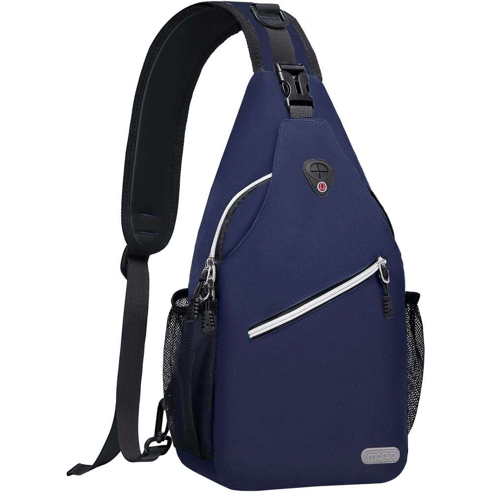 MOSISO Sg Backpack, Multipurpose Crossbody Shoulder Bag Travel Hiking Daypack, Navy Blue, Medium