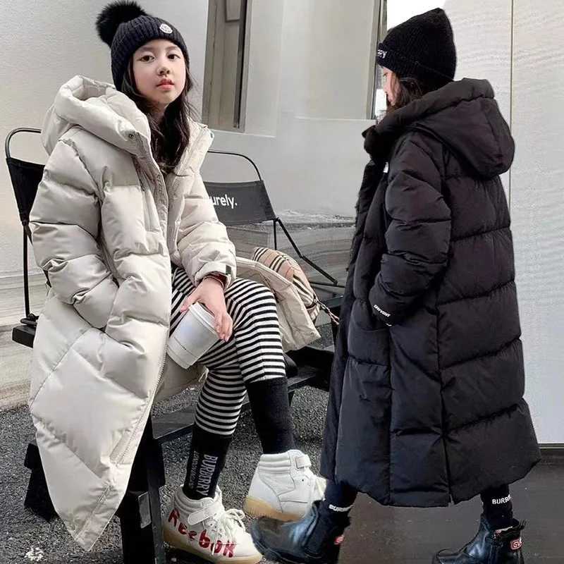 Down Coat Winter girls thick clothes warm long park fashion casual hooded jacket outerwear 10 12 13 year old childrens outerwear H241010