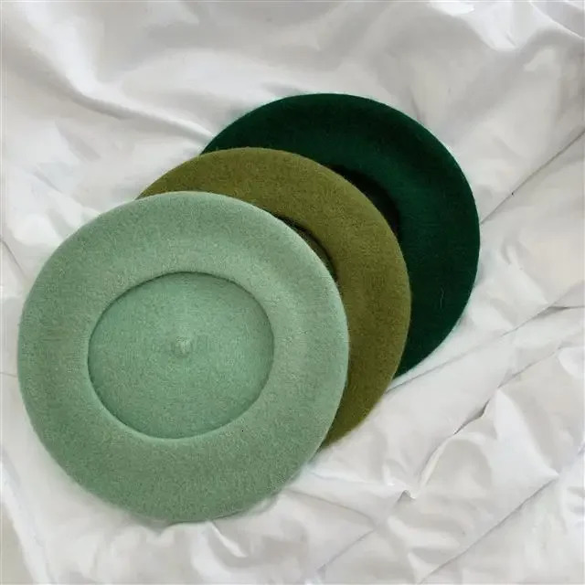 Winter 100% wool beret womens winter outdoor artist hat French pumpkin beret thick wool pumpkin hat 241007