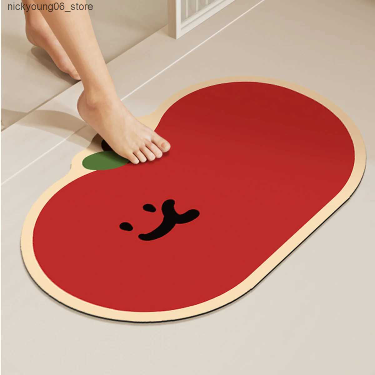Non-Slip Bath Mats Cartoon Shaped Diatomaceous Earth Floor Mat Quick Drying Water Absorption Bathroom Entrance Foot Rugs Bedroom Entrance Carpet L2409