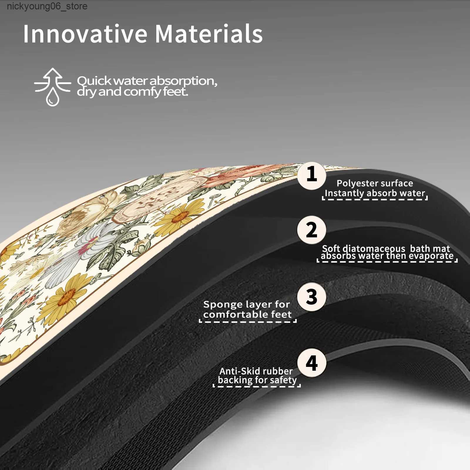 Non-Slip Bath Mats Luxury Bath Mats Bathroom Anti Slip Shower Foot Mat Super Absorbent Quick Dry Floor Mat Toilet Rug Doormat Carpet Washable L240910