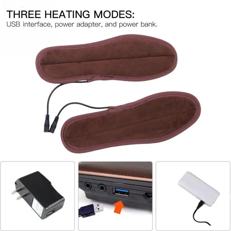USB Heating Insoles Feet Warmer Sock Pad Soft Lint Electric Heated Shoe Insoles Winter Outdoor Sports Feet Warming Insoles 241010