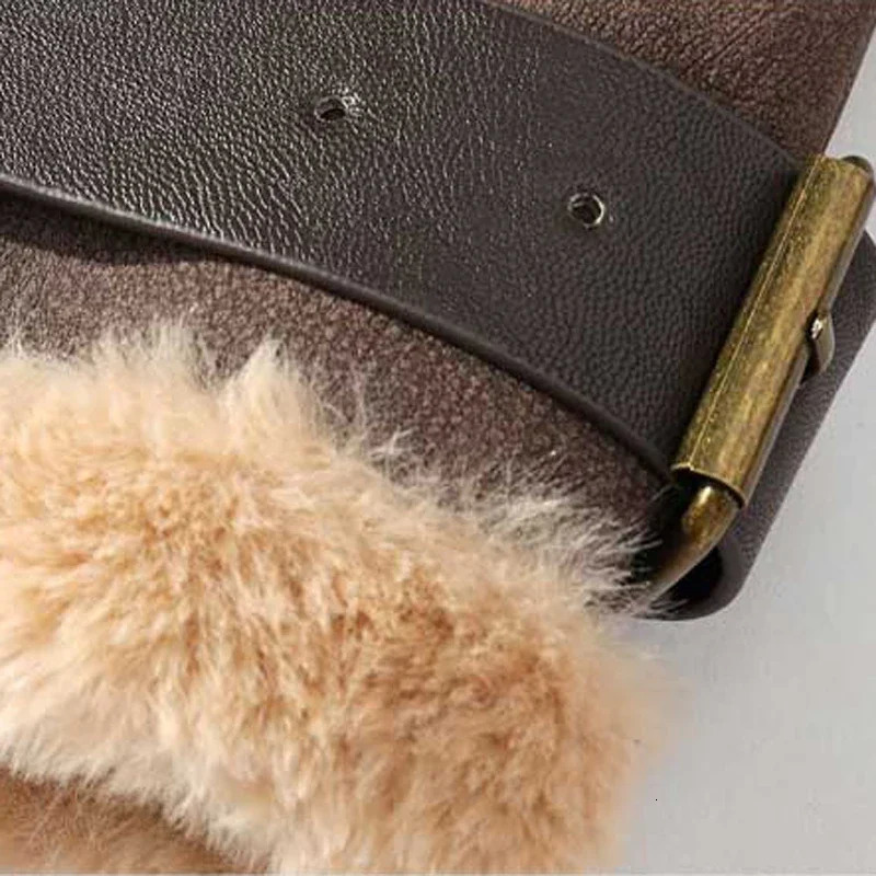 High quality mens leather thick jacket winter warm jacket patch work artificial cashmere fur casual jacket plus size M-5XL 240927