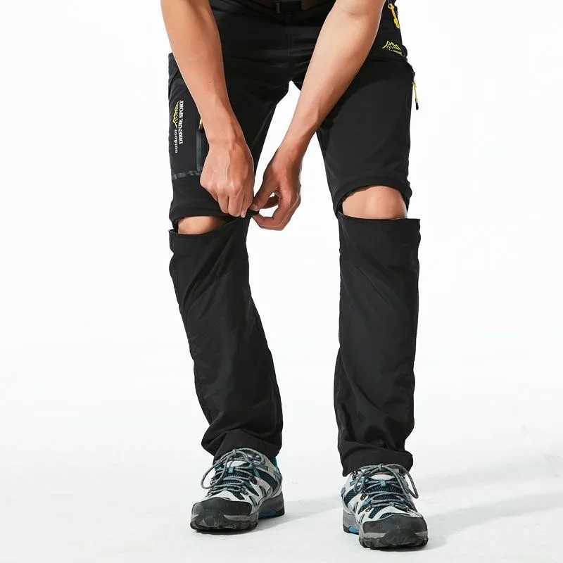 High quality mens summer new detachable quick drying hiking pants outdoor multi pocket elastic travel Safari cargo pants W241009