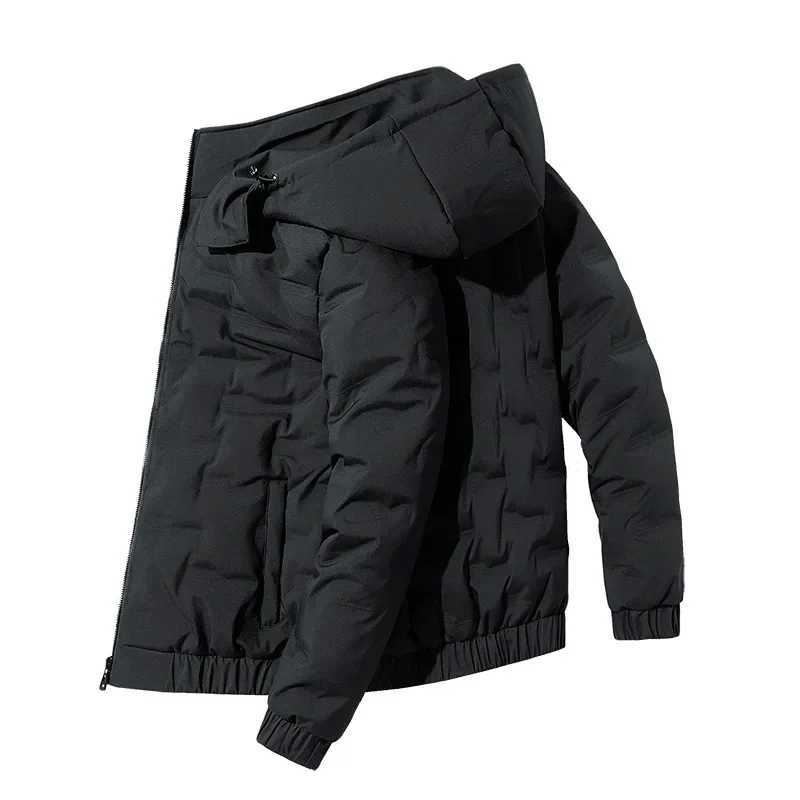 Men's Down Parkas New Winter Down Coat Mens Detachable Hooded Grey Duck Feather Jacket Warm Anti-cold For Middle-aged Elderly Men Y241009CVYB