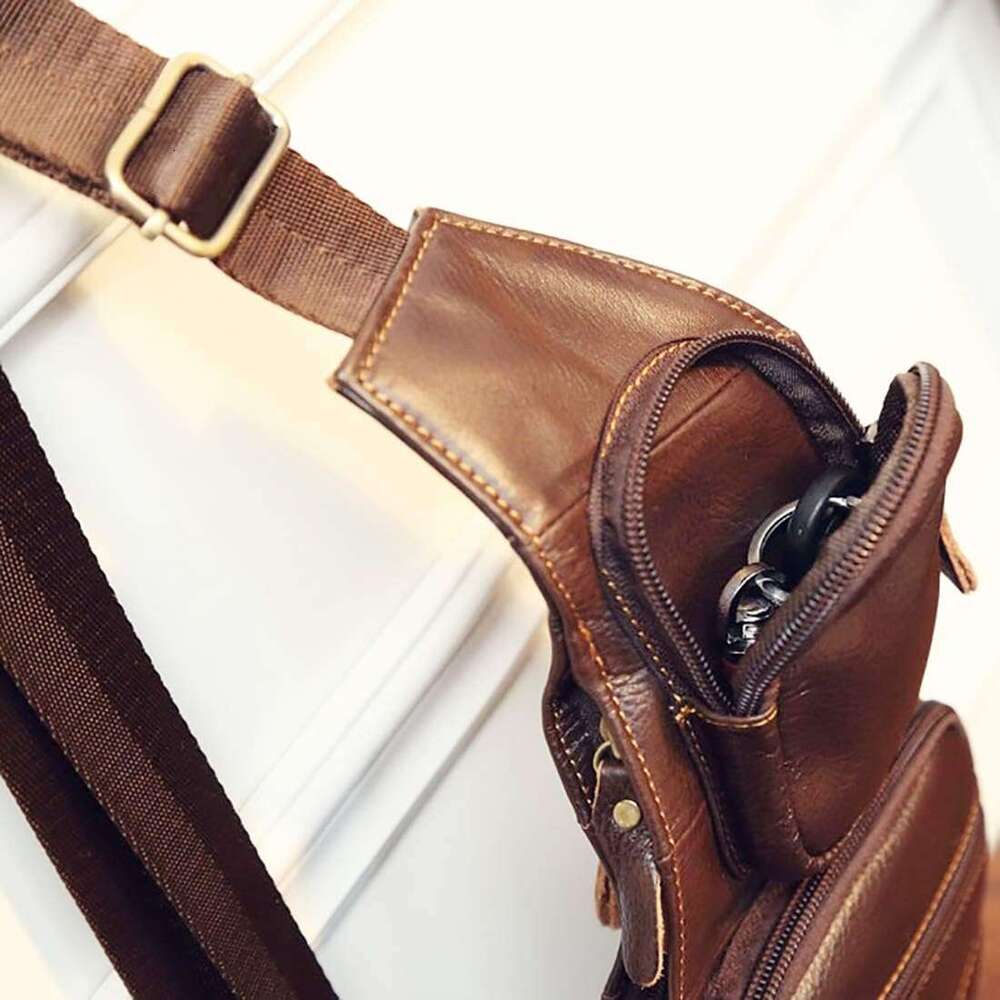 Leather KPYWZER Vintage Sg Bag Bags for Men Women Backpack Shoulder Messenger Crossbody Outdoor Travel Hiking Camping Tactical Chest Pack Daypack Brow