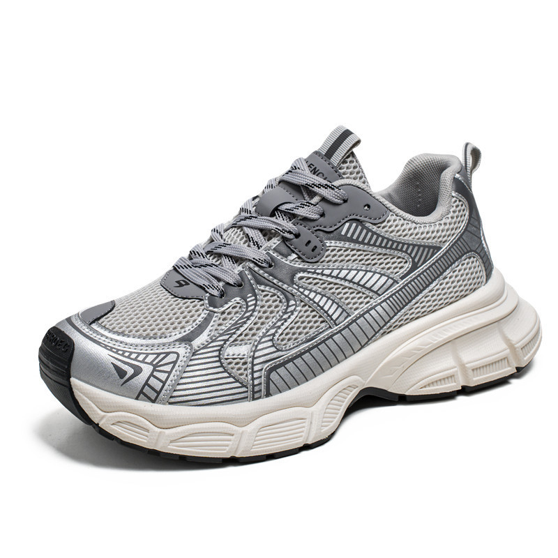 2024 Four Seasons Men's and Women's Thick Bottom Mesh Sports and Leisure Chunky Shoes