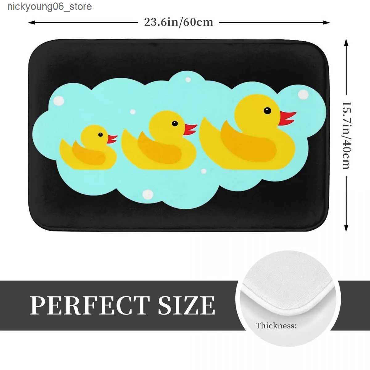 Non-Slip Bath Mats Bath Mat Kitchen Shower Door Yellow Bathtime Rubber Ducks Family Foot Mat Cartoon Toilet Pad Fast Dry Anti Slip Bathroom Mats L2409