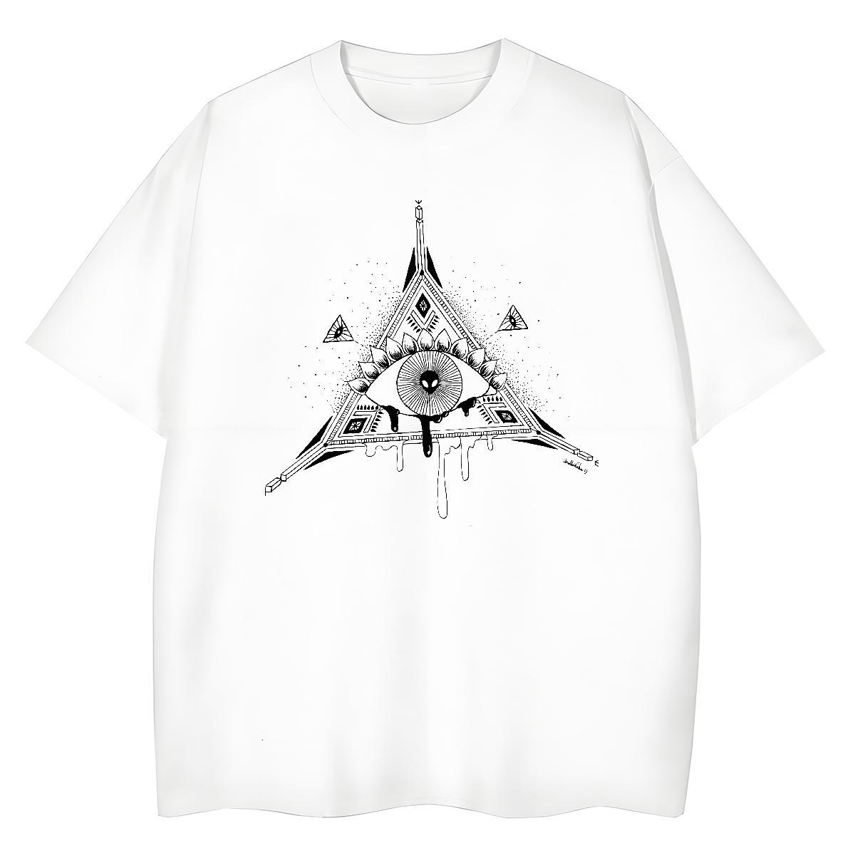 DIY T Shirt For Woman 230g Pure Cotton Short sleeve Soft Beach eye of the devil Tshirt for Man Woman Designer Nice DIY Logo Clothings