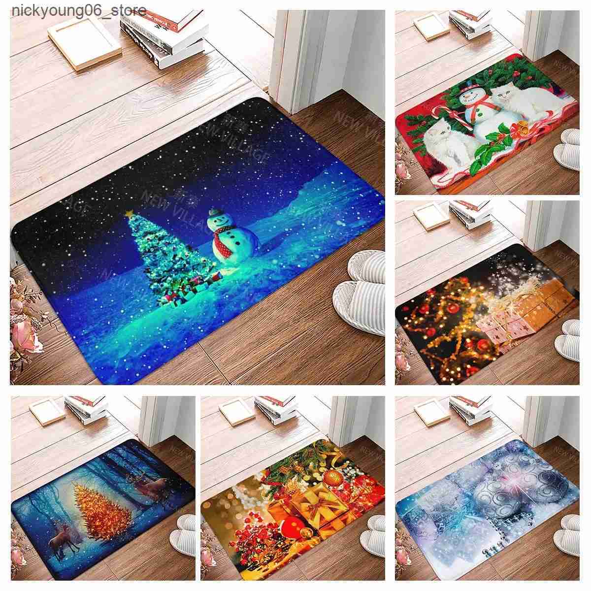Non-Slip Bath Mats House entrance carpet christmas Home doormat entrance Room Bath mat Foot mat bathroom non-slip mat Kitchen water absorption mat L24