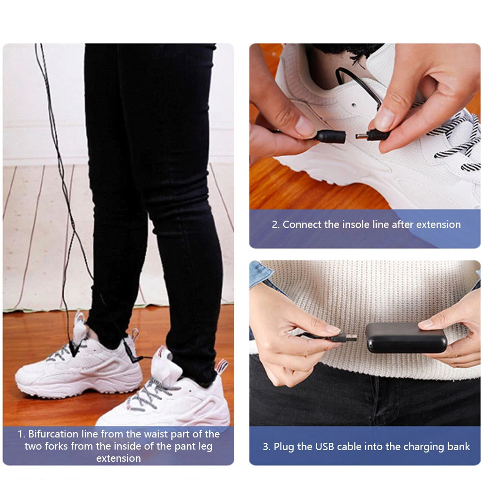 Winter Electric Heated Insoles USB Heating Feet Warmer Thermal Shoes Sock Pad Heated Insoles Washable Full Foot Fever Unisex 241010