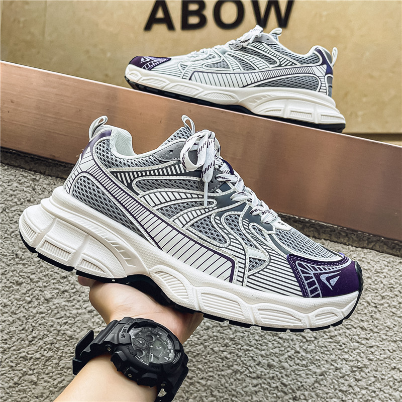 2024 Four Seasons Men's and Women's Thick Bottom Mesh Sports and Leisure Chunky Shoes