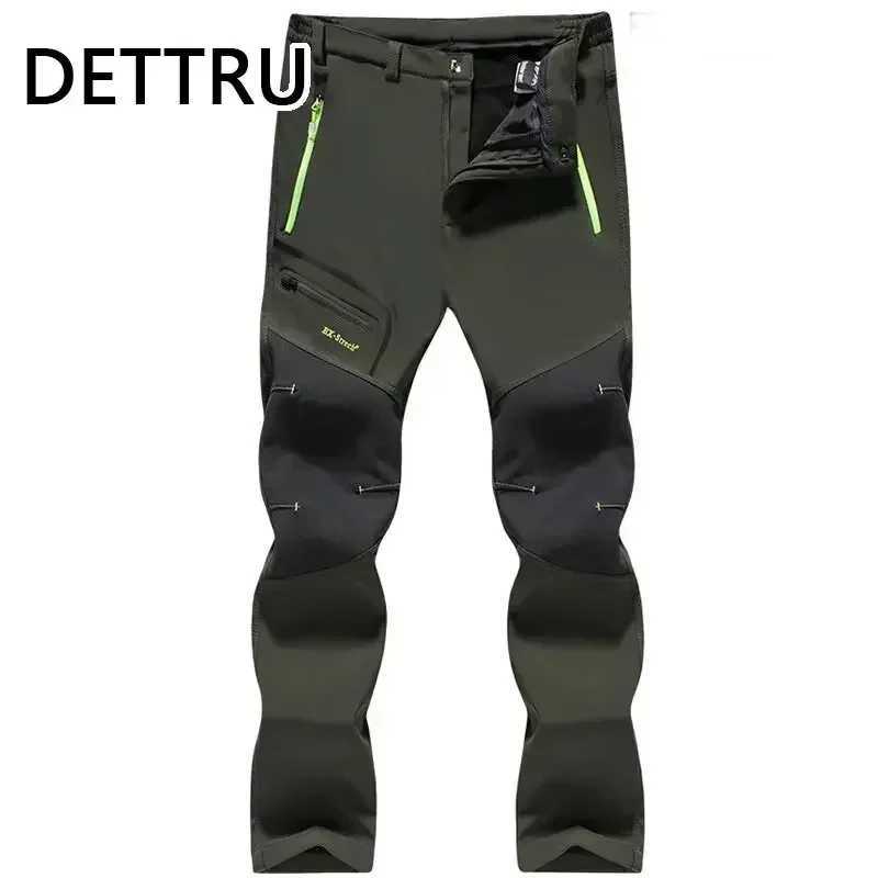 Mens winter wool waterproof outdoor elastic pants soft shell camping fish hiking climbing hiking sports training runners W241009