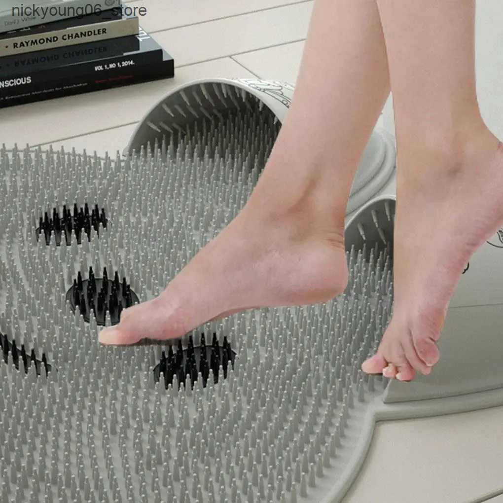Non-Slip Bath Mats Rabbit Silicone Massage Foot Mat Bathroom Non-slip Mat Bath Rubbing Foot Artifact Washing Feet To Remove Dead Skin Shower L240910