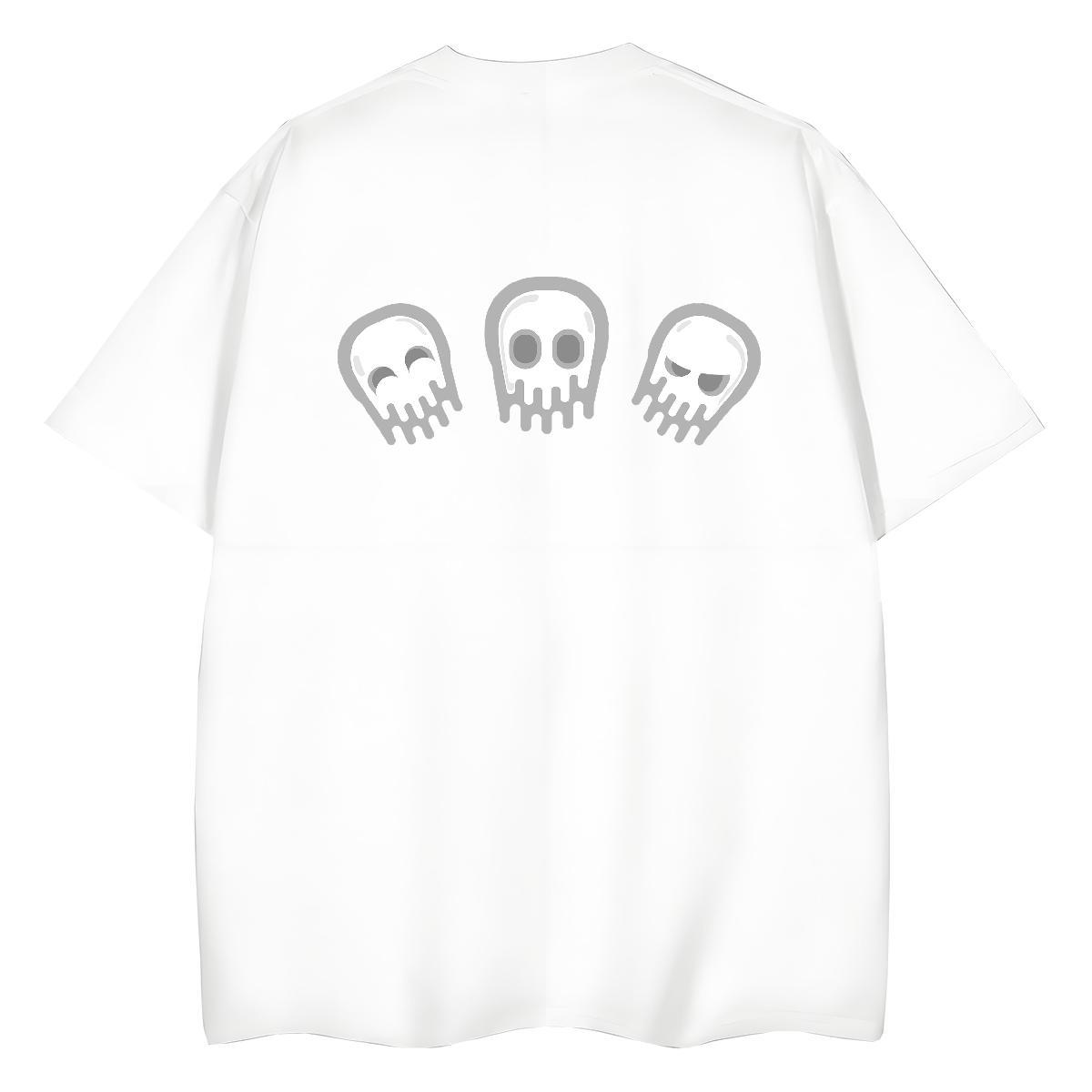 Factory Direct T Shirt For Woman 100% Cotton 230g Crew Neck Breathable Casual skull Women Tshirts Free Shipping Floral Print Clothes Shirt