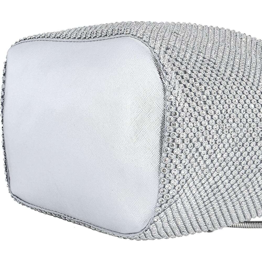 Women Rhies Crystal Clutch Mini Evening Bags Bucket Bag Party Prom Wedding Small Shoulder Cross-body Purses