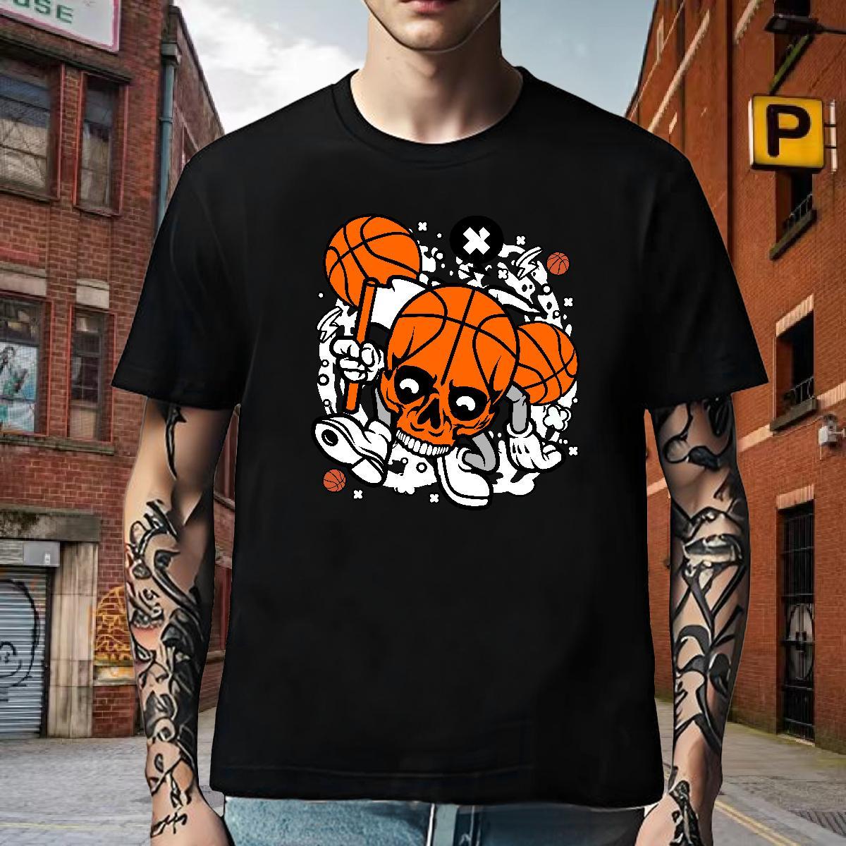 Loose Man T Shirts 230g Pure Cotton ET Hip Hop Skull Breathable Short Sleeve Men Tees Fashion Designer Tops Shirt