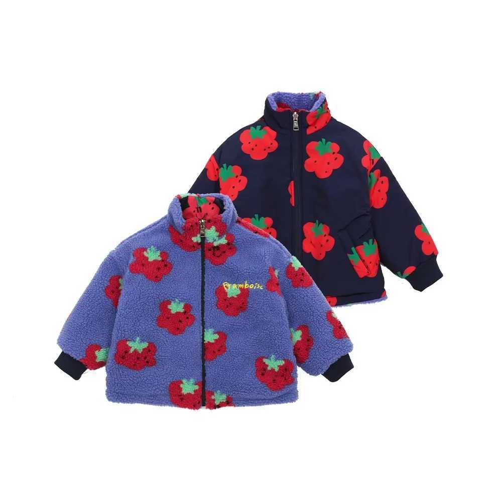 Down Coat Childrens Jacket 2024 Winter New Cartoon Fashion Double sided Mens Clothing Cotton Thick Baby Cotton Jacket H241010