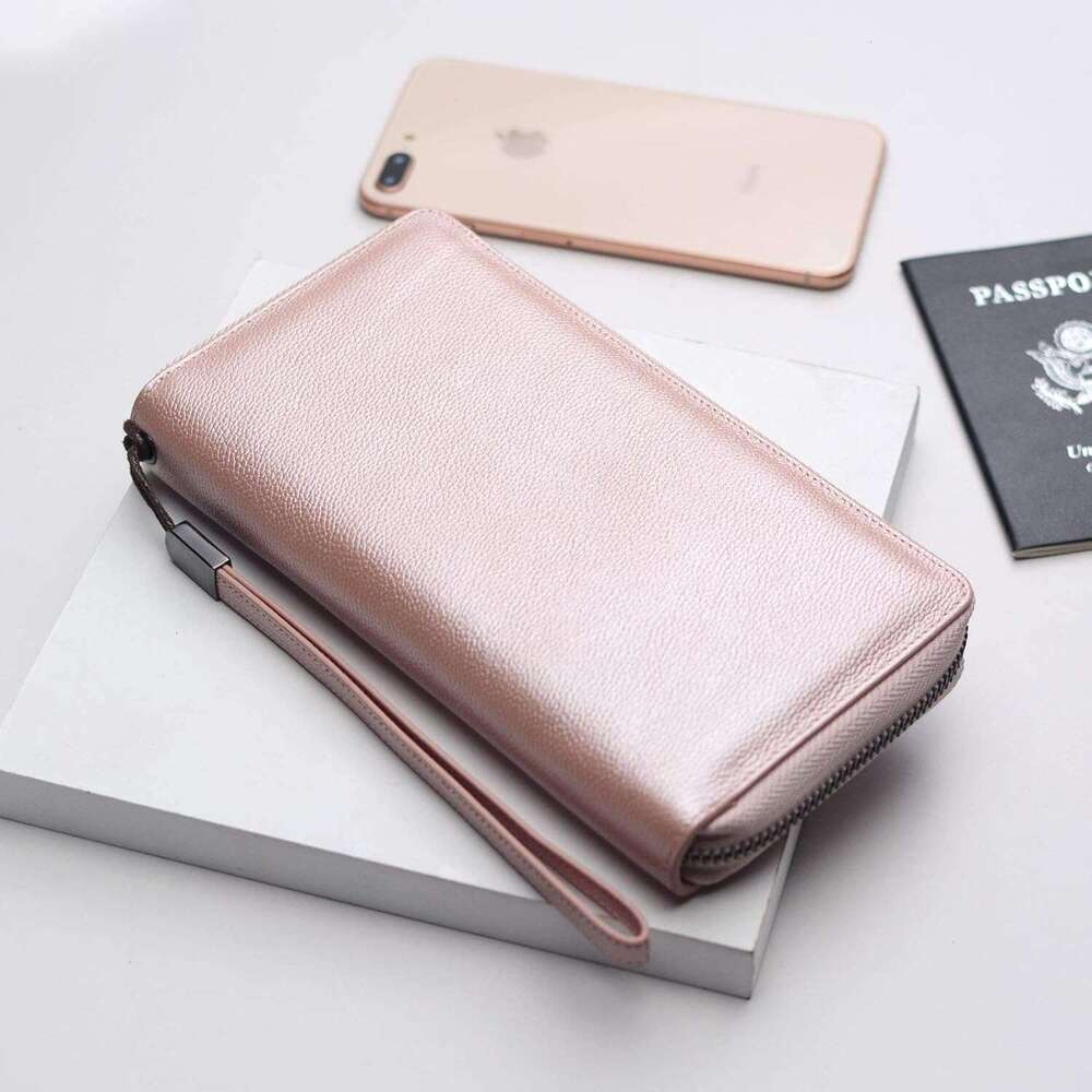 Women RFID Blocking Wallet Leather Zip Around Phone Clutch Large Capacity Ladies Travel Purse Wristlet