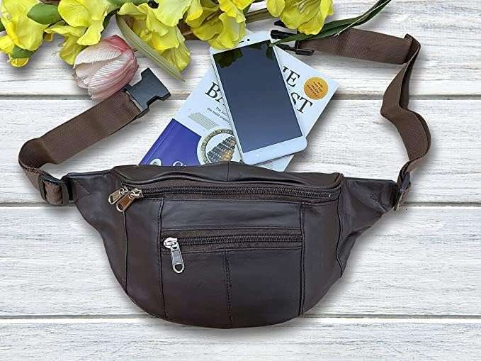 Liberty Leather Medium Size Fanny Pack Crossbody Waist Bum Hip Bag For Women And Teen Girls