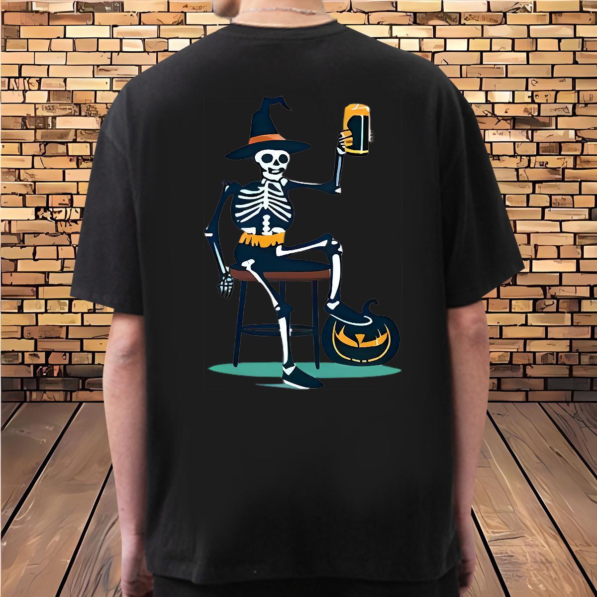 Comfortable Men T Shirts 230g 100% Cotton skull Hip Hop Anime Round Neck Short Sleeve Men Tshirts Fashion Tops Shirt