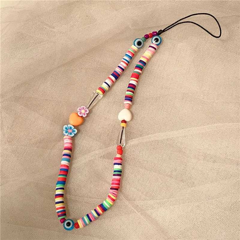 KSRA Bohemian Colorful Seed Bead Mobile Phone Strap Women Fashion Flower Polymer Clay Beads Phone Chain Womens Jewelry CadenaX241010