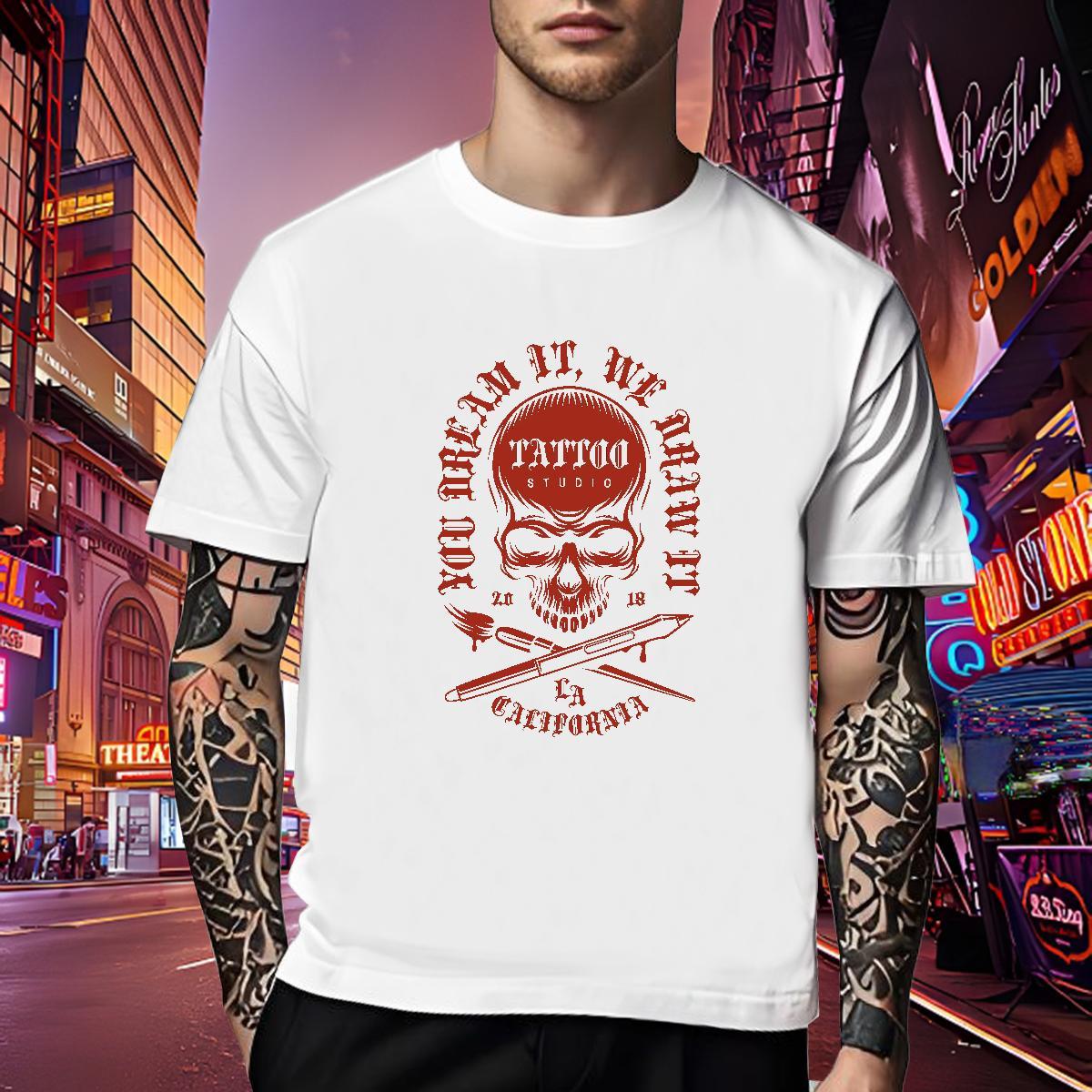 Unisex Mens T Shirts 100% Cotton 230g skull Casual Customized Breathable Crew Neck Men Tops Tees Classic Casual Wear