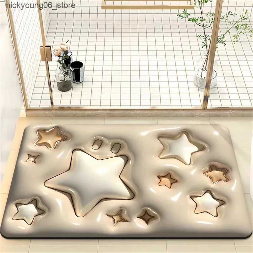 Non-Slip Bath Mats Shower Carpet Quick-drying Antiskid Soft Q-elastic Decorating Rugs Beautiful And Simple Bedroom Floor Mat Flooring Mat Floret L2409