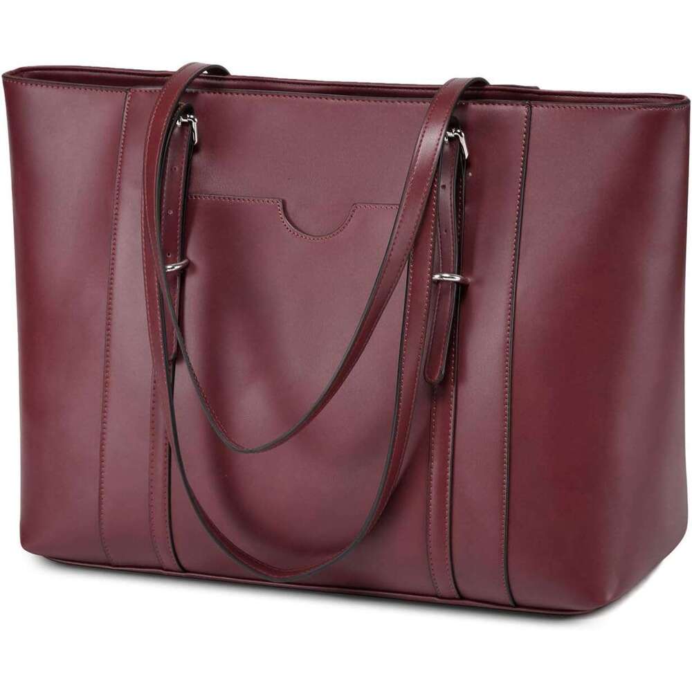 for Women, PU Leather Water Resistant Travel, Work,Teacher Tote Bag Fits 15.6 inch Laptop